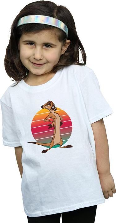 Actual product image Disney Girls The Lion King Timon Sunset Cotton T-Shirt (140, 146)