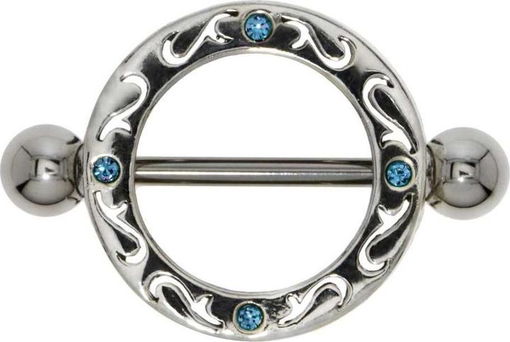 Produktbild Bijouteria Brustpiercing (Chirurgenstahl 316L, Kristall, Silber 925)