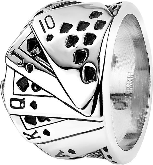 Produktbild Star Piercing Ring silber Poker Royal Flush (61, Stahl)