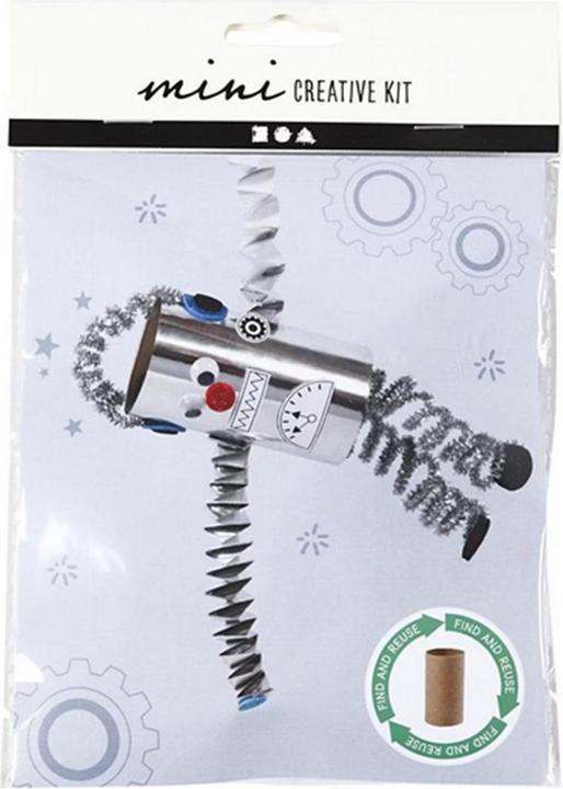Produktbild Creativ Company Bastelset Mini WC-Papier-Rollen-Roboter 7-teilig, Silber