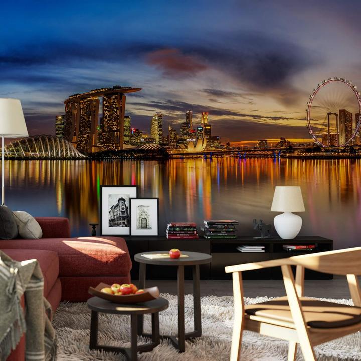 Actual product image Trenddeko Xie - Lights in Singapore (432 x 260 cm)