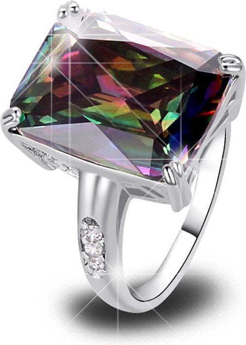 Produktbild Hermex versilberter Ring mit Rainbow Sapphire / Zirkonia - Gr. 55 / Size 8 (55)