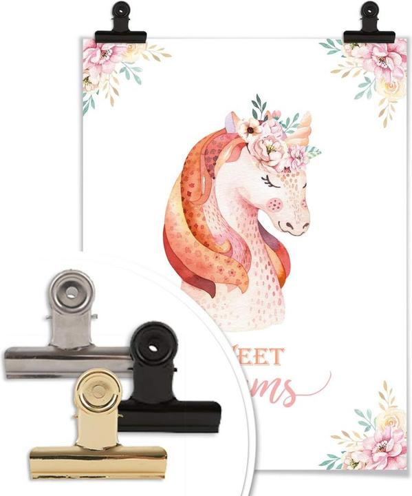 Produktbild Trenddeko Kvilis - Sweet Dreams - Einhorn mit Blumenkranz (60 x 80 cm)