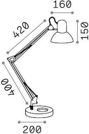 Actual product image Ideal lux WALLY Table lamp E27 ⌀160mm White 193991 (E27)