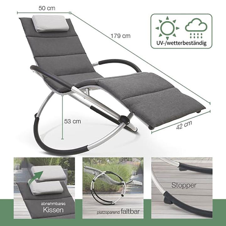 Produktbild Aktivshop Relax-Schaukelliege grau-kariert (157 cm)