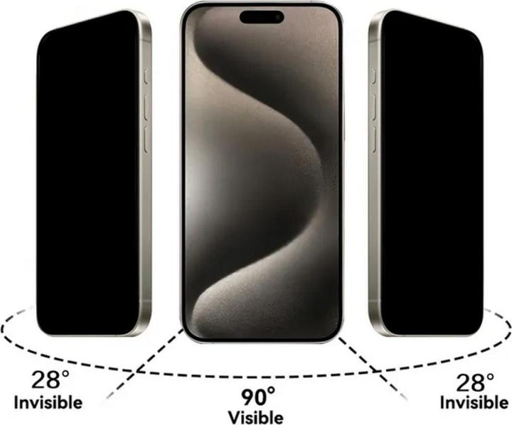 Produktbild Screenguard Privacy Screen Apple iPhone 15 Pro Screen Protector Panzerglas (1 Stück, Apple iPhone 15 Pro)
