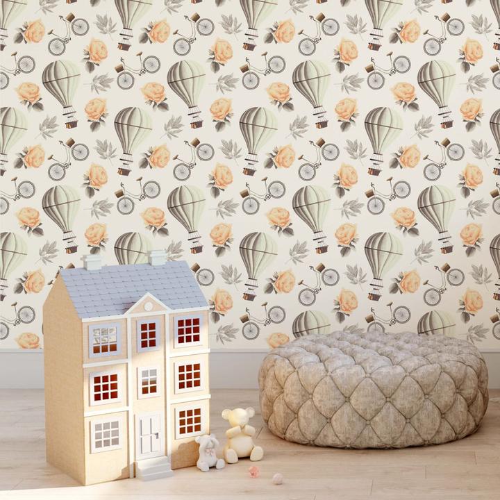 Actual product image Trenddeko Vintage hot air balloon - white (1008 x 48 cm)