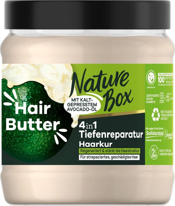 Actual product image Nature Box 4in1 Avocado Deep Repair Hair Butter Treatment 300 ml, Vegan Hair Butter with Cold-Presse (300 ml)