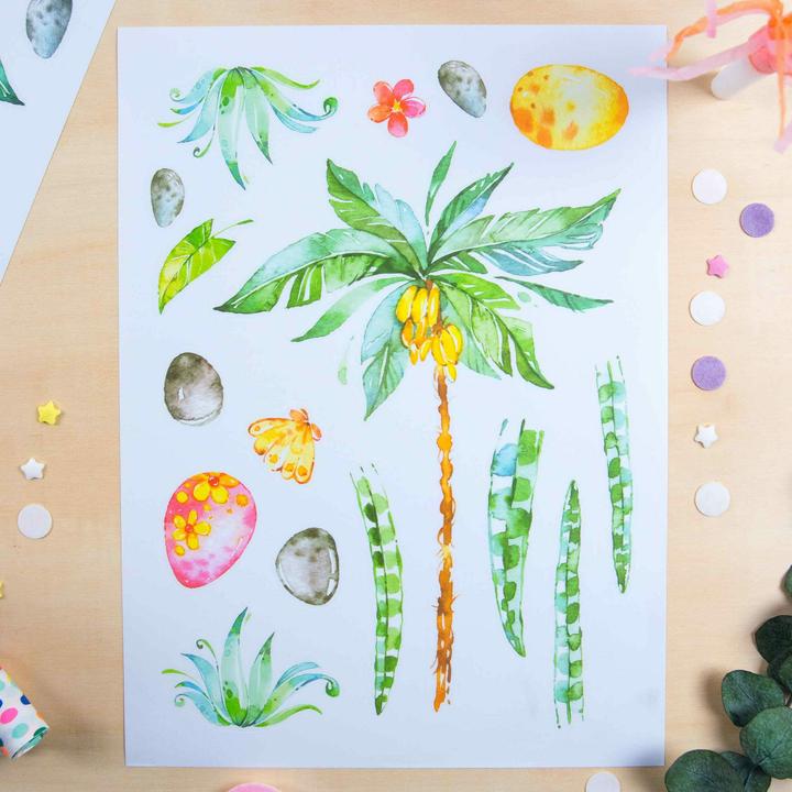 Immagine prodotto Papierdrachen Tatuaggi da parete - Dinosauri - Set 5 (2 x 22 x 32 cm)
