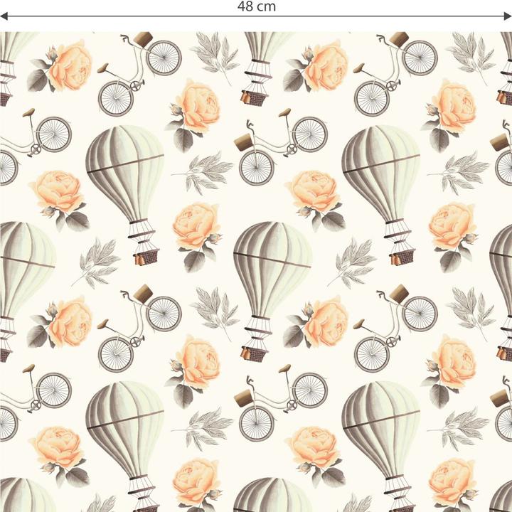 Actual product image Trenddeko Vintage hot air balloon - white (1008 x 48 cm)