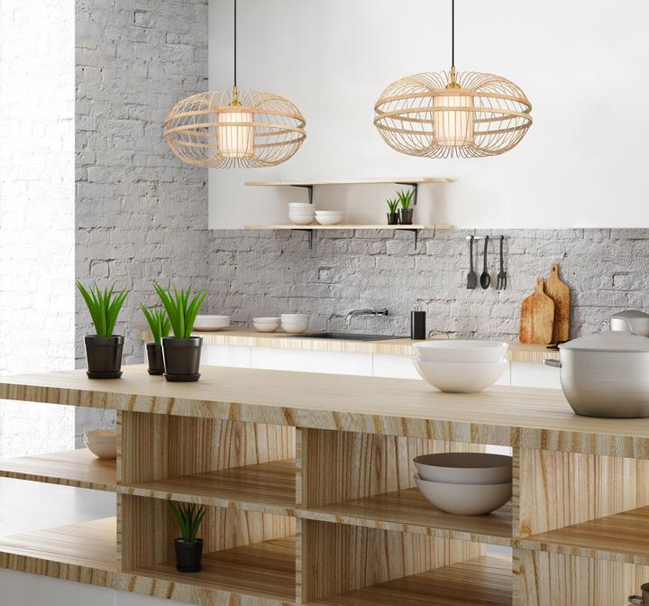 Actual product image Westinghouse Pendant lamp Tulcea Bamboo / Brass (E27)