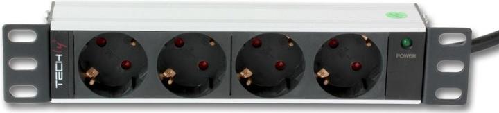Techly I-CASE M10-4D Power Distribution Unit (PDU) 4 AC outlets 1U aluminum