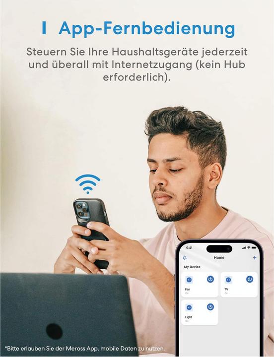 Actual product image Meross Smart Plug MSS305-EU