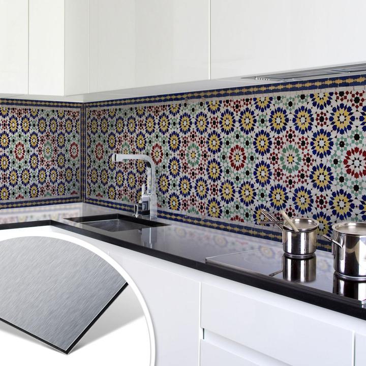 Produktbild Trenddeko Silber - Orientalische Kacheln 01 (50 x 200 cm)