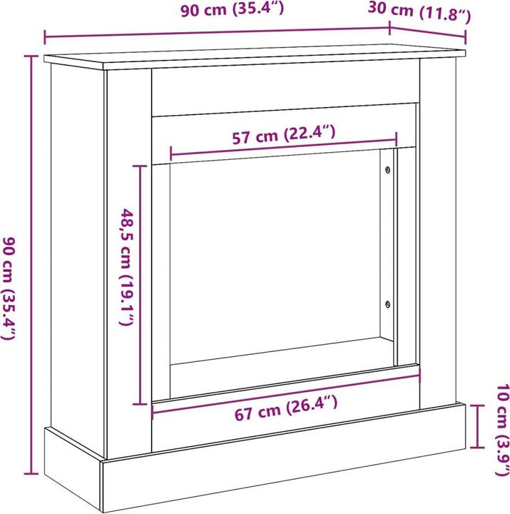 Actual product image VidaXL Luzia (90 x 30 x 90 cm)