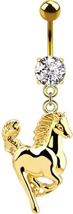 Immagine prodotto Star Piercing Banana placcata in oro 14k con ciondolo a forma di cavallo (Acciaio chirurgico 316L, senza ottone)
