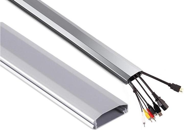 Actual product image Maclean Cable cover strip MC-693 S 60x20x750mm aluminium easy to open and order (Cable hole, 75 cm)