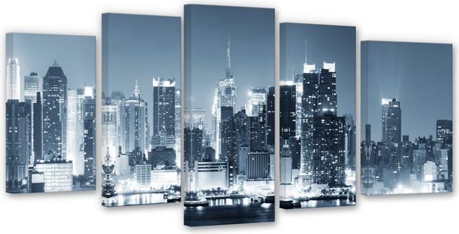Produktbild Trenddeko New York at Night 1 (5-teilig) (50 x 120 cm)