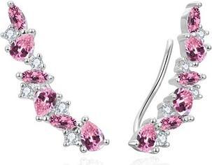 Actual product image Beneto Charming long earrings with pink zircons AGUP3299P