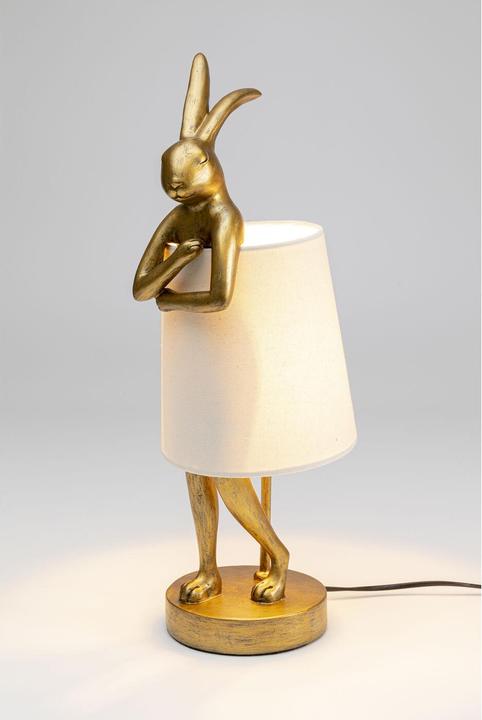 Actual product image Kare Design Table lamp Animal Rabbit Gold / White 50cm (E14)