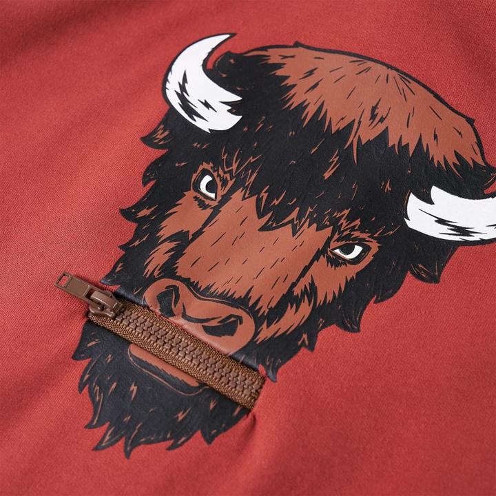 Image du produit VidaXL Sweat à capuche enfant rouge foncé 116,Matériau : 95 (116)