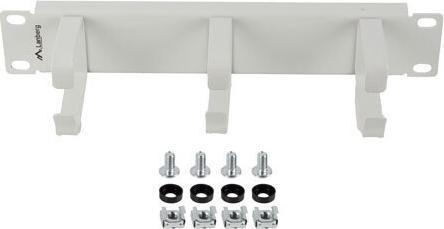 Actual product image Lanberg Cable manager 10 inch with 3 metal holders TYPE B grey