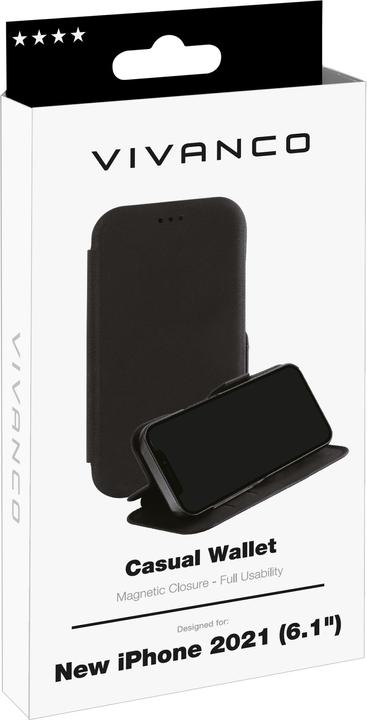 Immagine prodotto Vivanco Casual Mobile Phone Protective Case 15.5 cm (6.1") Wallet Case Nero (Apple iPhone 13)