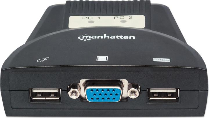 Produktbild Manhattan 2-Port Mini KVM Switch, USB, Audio, schwarz