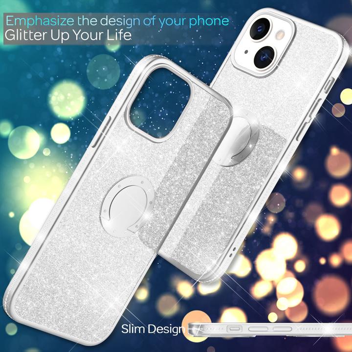 Produktbild Nalia Ring Glitzer Silikon Hülle (Apple iPhone 13 mini)