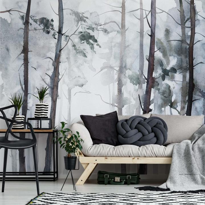 Actual product image Trenddeko Watercolor forest (144 x 260 cm)
