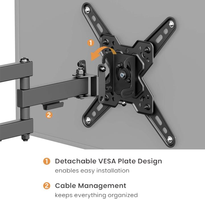 Actual product image Wiltec TV mount 13"-55" TV wall mount swivelling 25kg TV mount (Ceiling, 55", 25 kg)