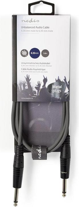 Image du produit Nedis Câble audio mono | 6,35 mm mâle | 6,35 mm mâle | Nickelé | 1,50 m | rond | PVC (1.50 m)