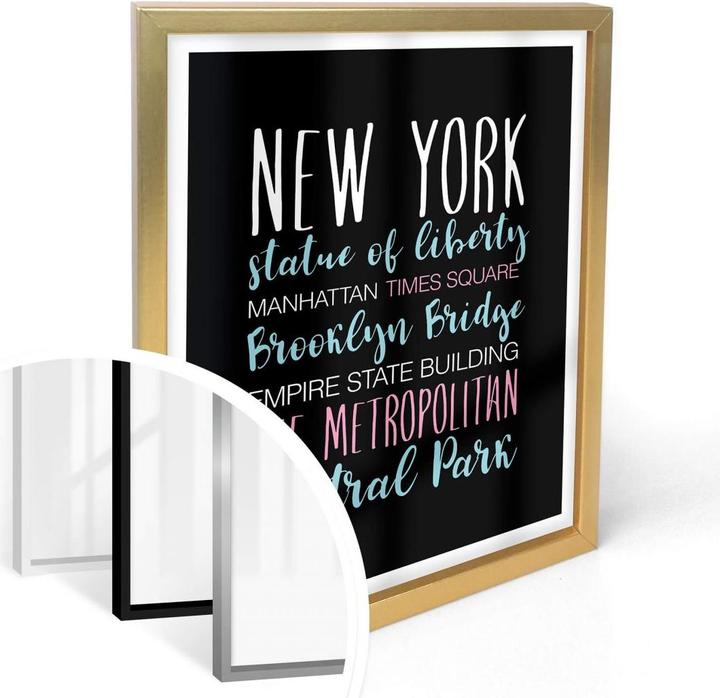 Actual product image Trenddeko New York words (24 x 30 cm)