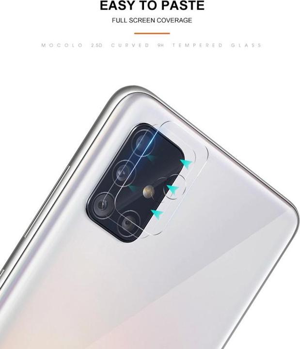 Actual product image Mocolo Kameraobjektiv – Schutzglas für das Samsung Galaxy A51 Kameraobjektiv (Samsung Galaxy A51)