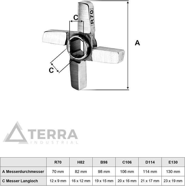 Immagine prodotto Wolfcut R70 Lama trasversale per tritacarne