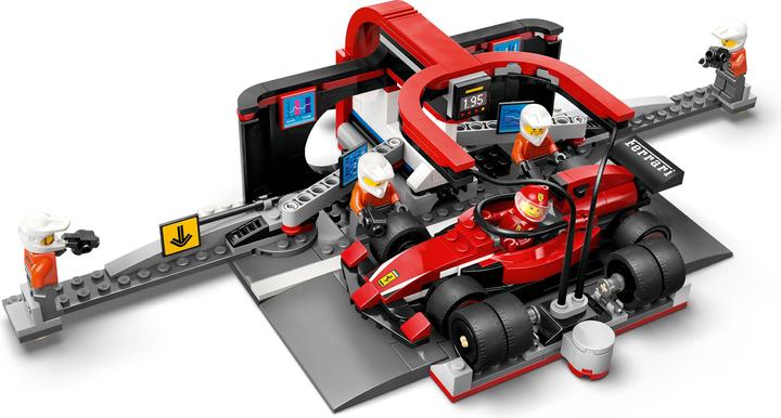 Immagine prodotto LEGO F1 Boxenstopp mit Boxencrew und Ferrari Flitzer (60443, LEGO City)