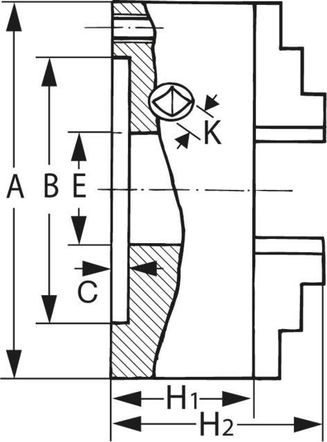 Produktbild Röhm Dreibacken-Drehfutter Stahl zylindrische Zentrieraufnahme, DIN 702-4, Aussen-⌀ A: 100mm