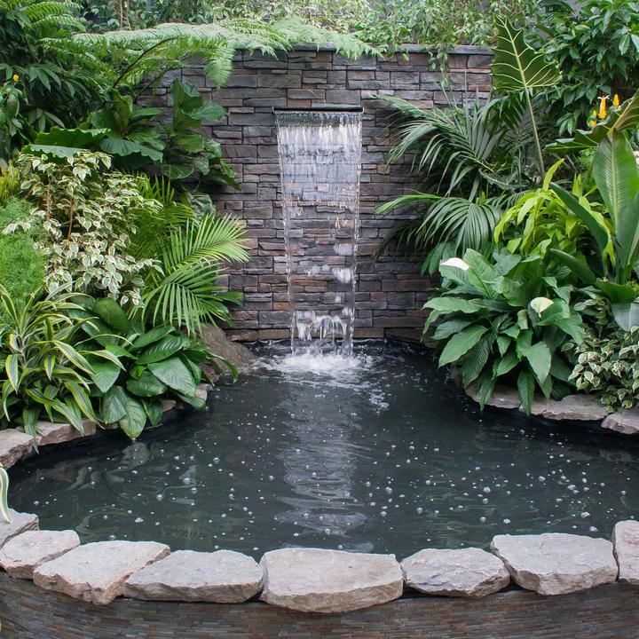 Produktbild Wiltec Edelstahl Wasserfall Wasserspiel Kaskade 40cm LED
