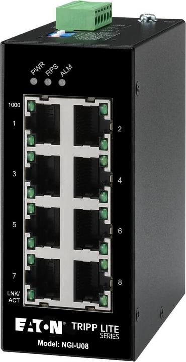 Image du produit Eaton Commutateur Gigabit Ethernet industriel non administrable à 8 ports - 10/100/1000mbps Montage DIN (8 Ports)