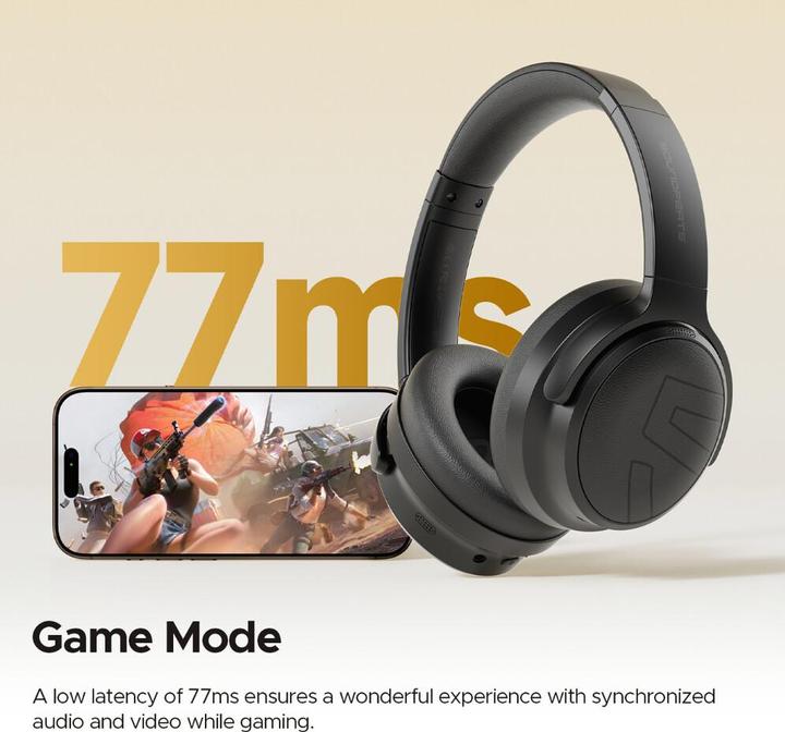 Actual product image Soundpeats Space Pro Overhead Headset black (ANC, 123 h, Wireless)