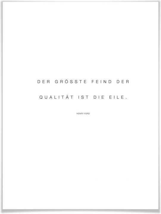 Actual product image Trenddeko The greatest enemy of quality is haste (24 x 30 cm)