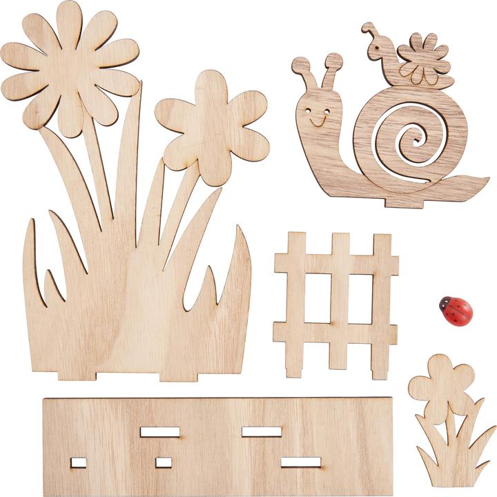 Actual product image VBS Wooden plug-in motif "Snail garden", 6 pieces