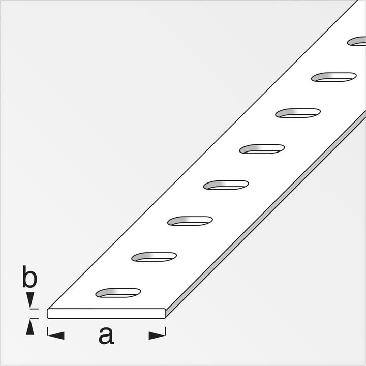 Actual product image Alfer Flat bar steel perforated 1m