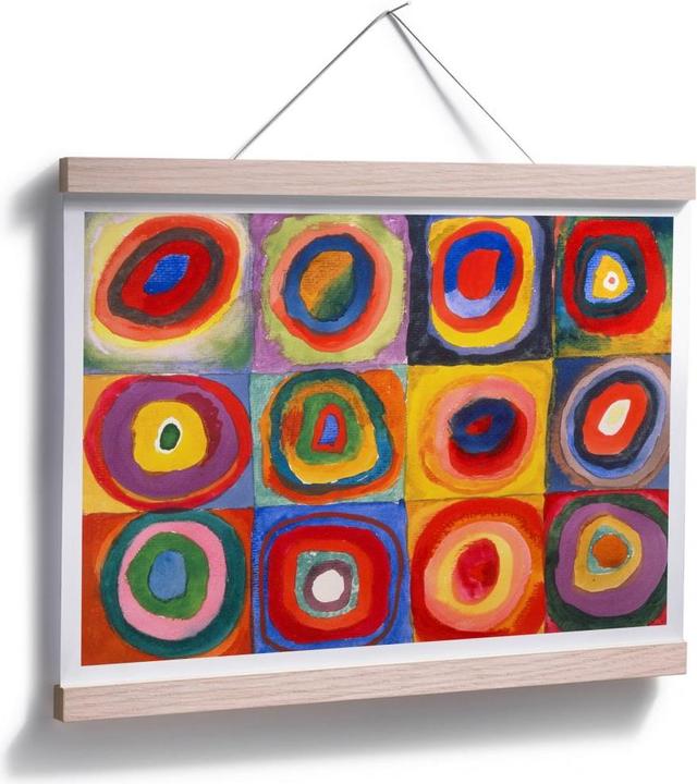 Produktbild Trenddeko Kandinsky - Farbstudie: Quadrate und konzenzentrische Ringe (80 x 60 cm)