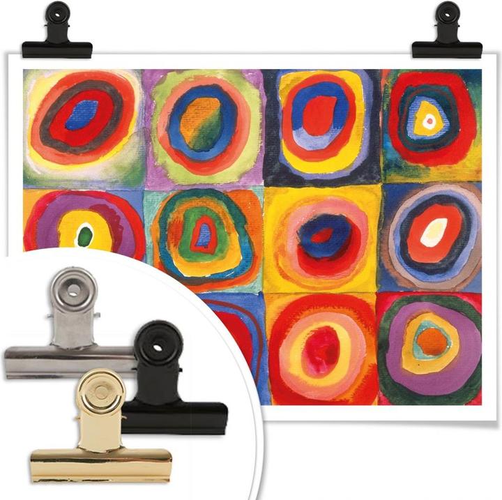 Produktbild Trenddeko Kandinsky - Farbstudie: Quadrate und konzenzentrische Ringe (80 x 60 cm)