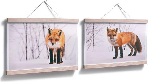Produktbild Trenddeko Fuchs im Schnee - 2-teilig (80 x 60 cm)