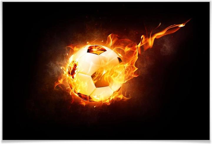 Image du produit Trenddeko Le football en feu (160 x 105 cm)