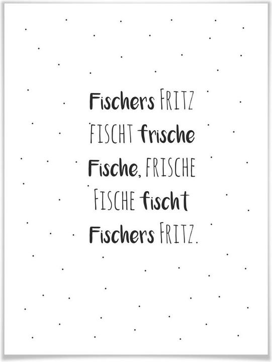 Produktbild Trenddeko Zungenbrecher - Fischers Fritz (40 x 50 cm)