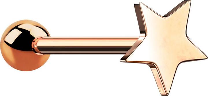 Image du produit Star Piercing Micro Barbell rosegold mit Kugel und Stern (sans laiton, Acier chirurgical 316L)