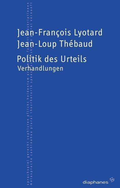 Produktbild Politik des Urteils (Deutsch, Jean-François Lyotard, 2011)